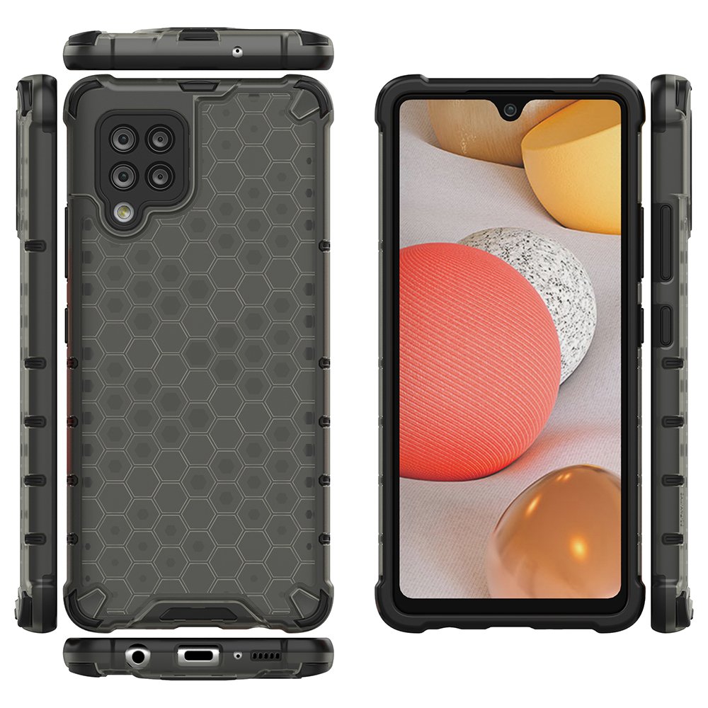Honeycomb Case pansredeksel med TPU støtfanger for Samsung Galaxy A42 5G svart