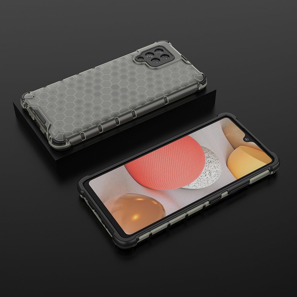 Honeycomb Case pansredeksel med TPU støtfanger for Samsung Galaxy A42 5G svart