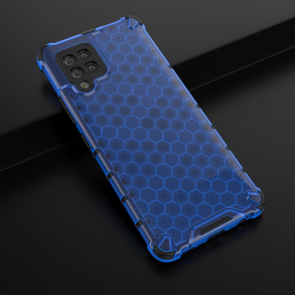 Honeycomb Case pansredeksel med TPU støtfanger for Samsung Galaxy A42 5G blå