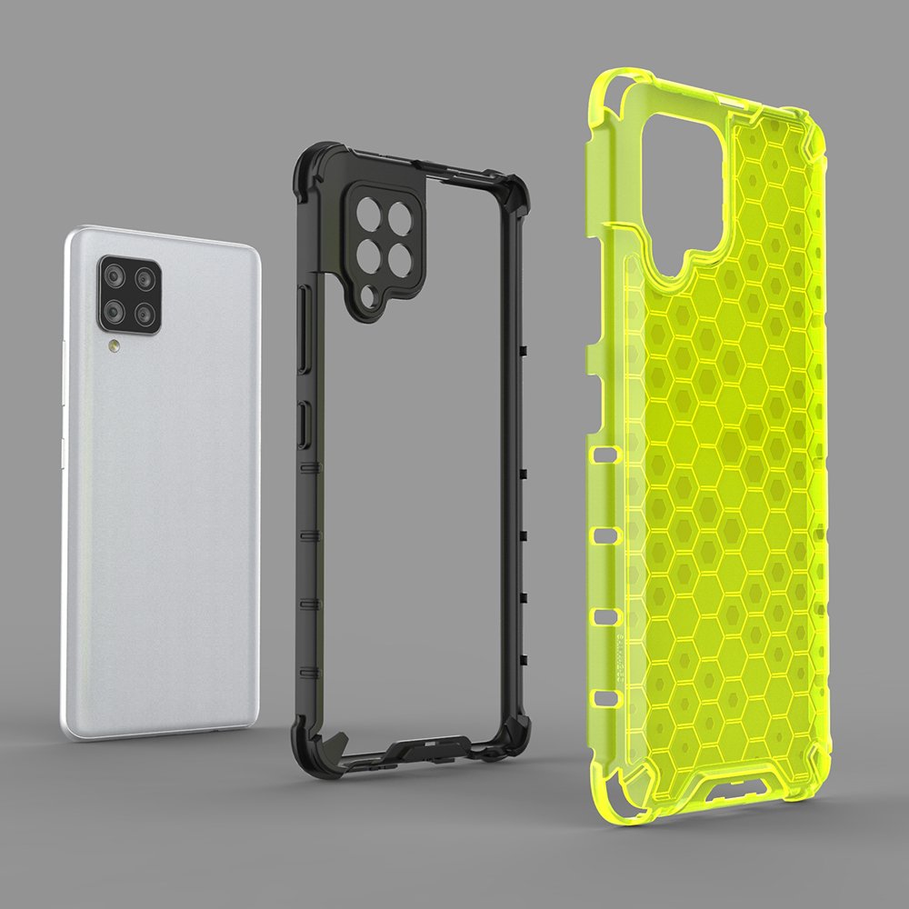 Honeycomb Case pansredeksel med TPU støtfanger for Samsung Galaxy A42 5G blå