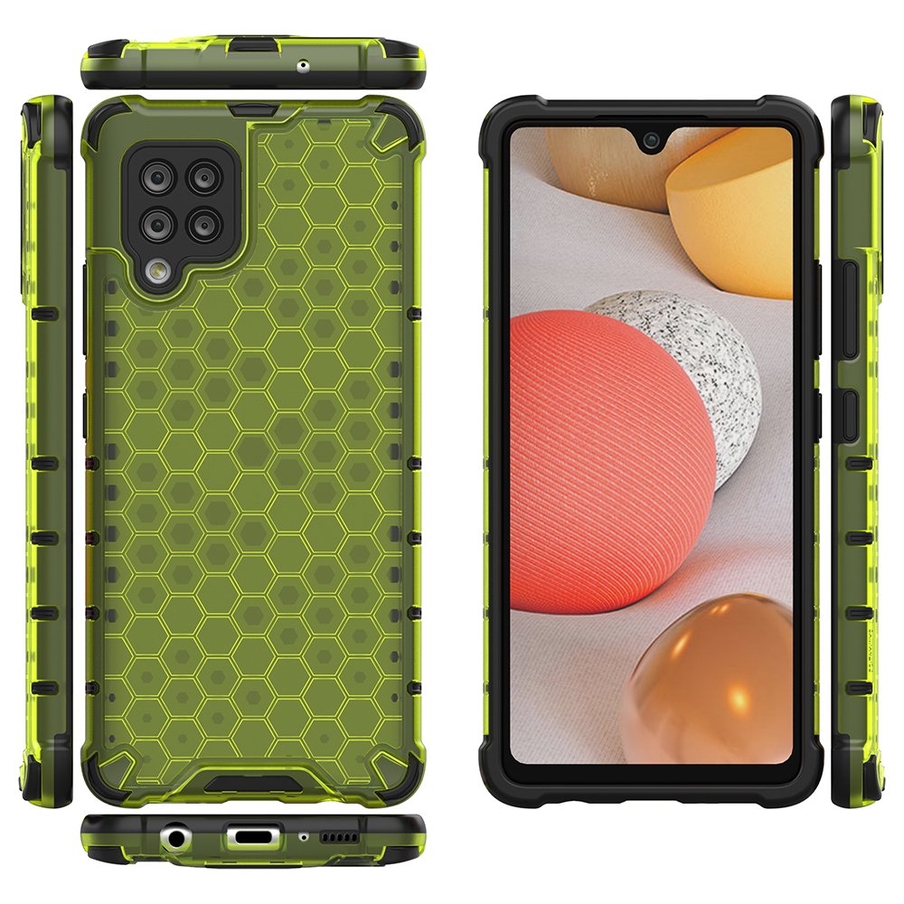 Honeycomb Case pansredeksel med TPU støtfanger for Samsung Galaxy A42 5G grønn
