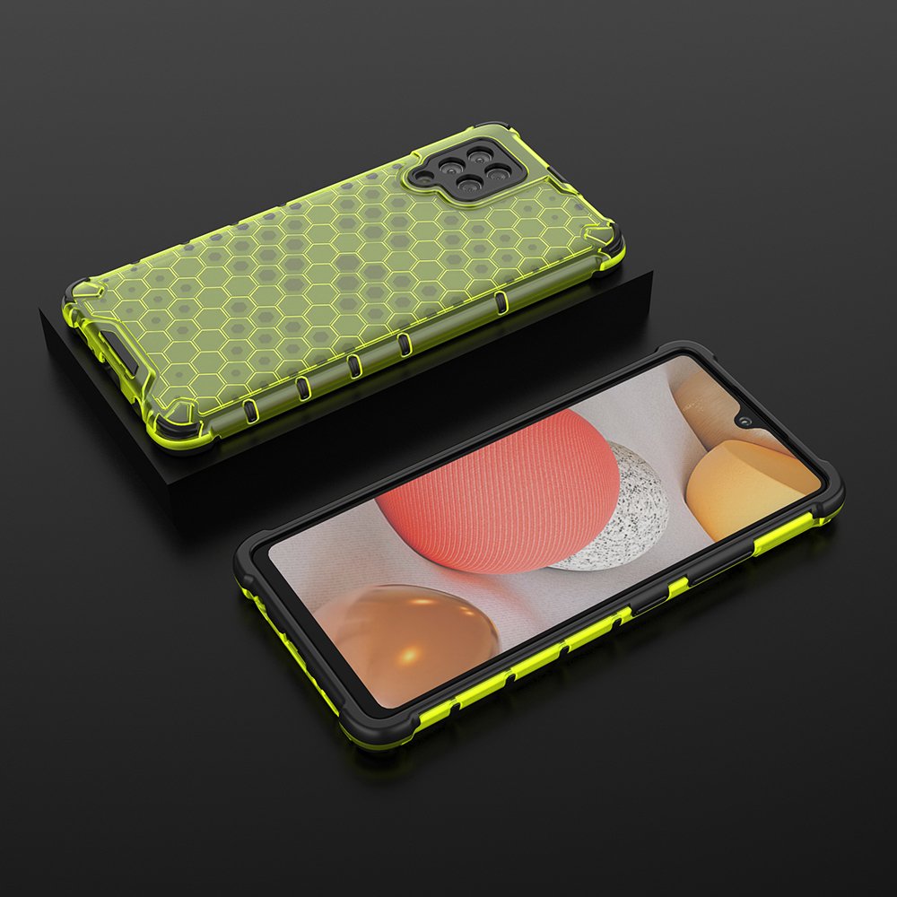 Honeycomb Case pansredeksel med TPU støtfanger for Samsung Galaxy A42 5G grønn