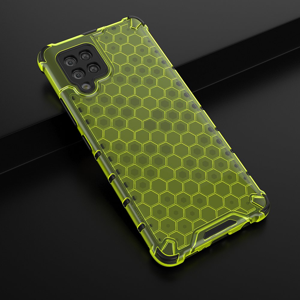 Honeycomb Case pansredeksel med TPU støtfanger for Samsung Galaxy A42 5G grønn