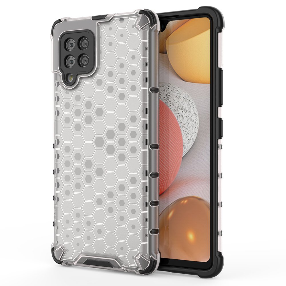 Honeycomb Case pansredeksel med TPU støtfanger for Samsung Galaxy A42 5G gjennomsiktig