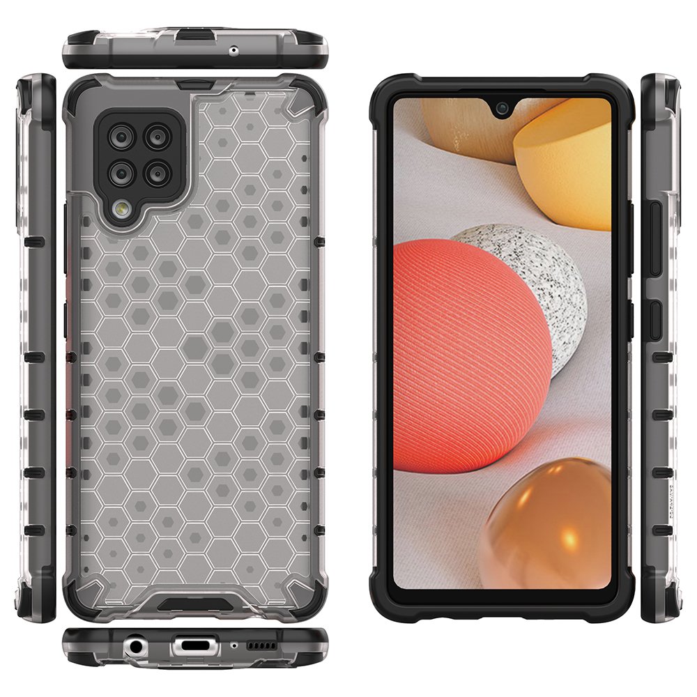 Honeycomb Case pansredeksel med TPU støtfanger for Samsung Galaxy A42 5G gjennomsiktig