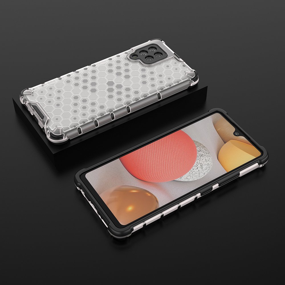 Honeycomb Case pansredeksel med TPU støtfanger for Samsung Galaxy A42 5G gjennomsiktig