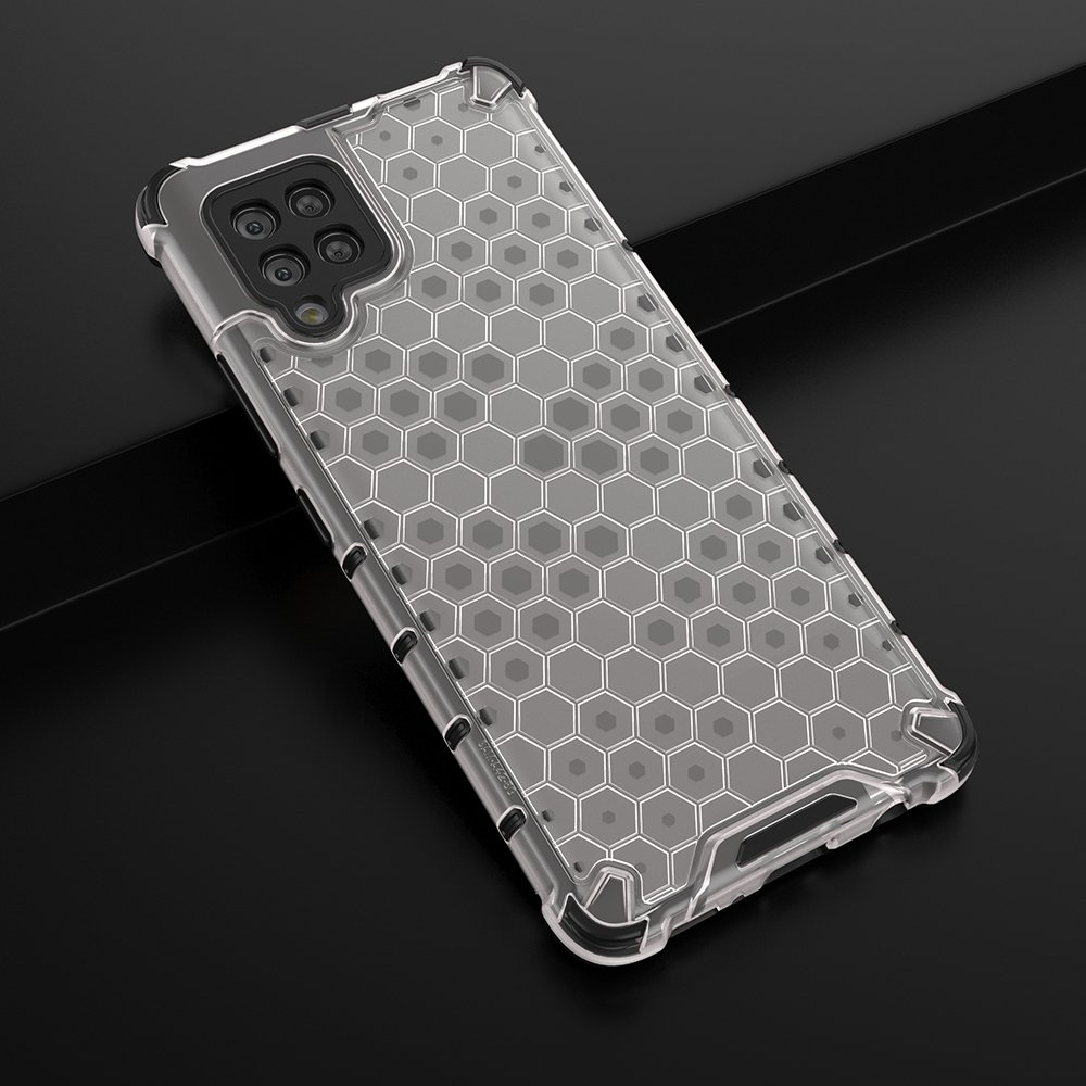 Honeycomb Case pansredeksel med TPU støtfanger for Samsung Galaxy A42 5G gjennomsiktig
