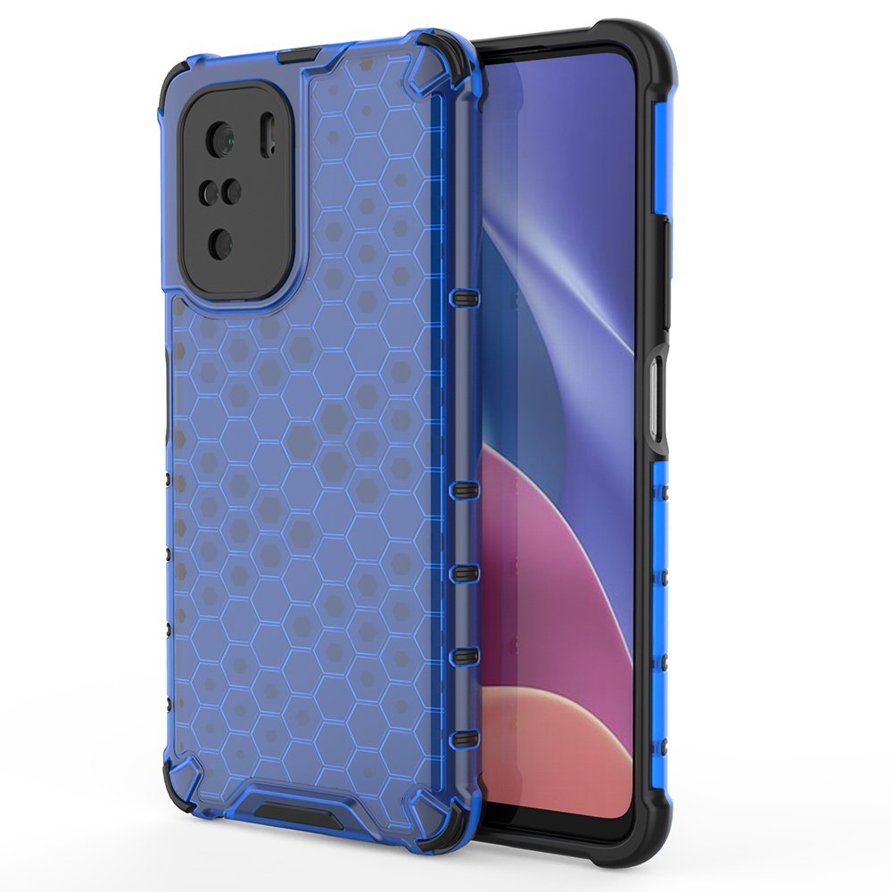 Honeycomb Case med TPU støtfanger til Xiaomi Redmi K40 Pro + / K40 Pro / K40 / Poco F3, blå
