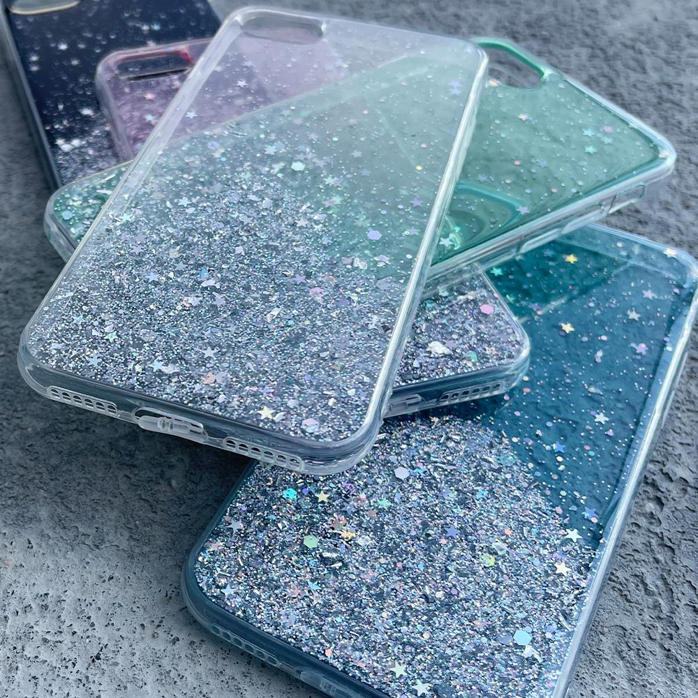 Wozinsky Star Glitter Shining Cover for Samsung Galaxy A72 4G gjennomsiktig