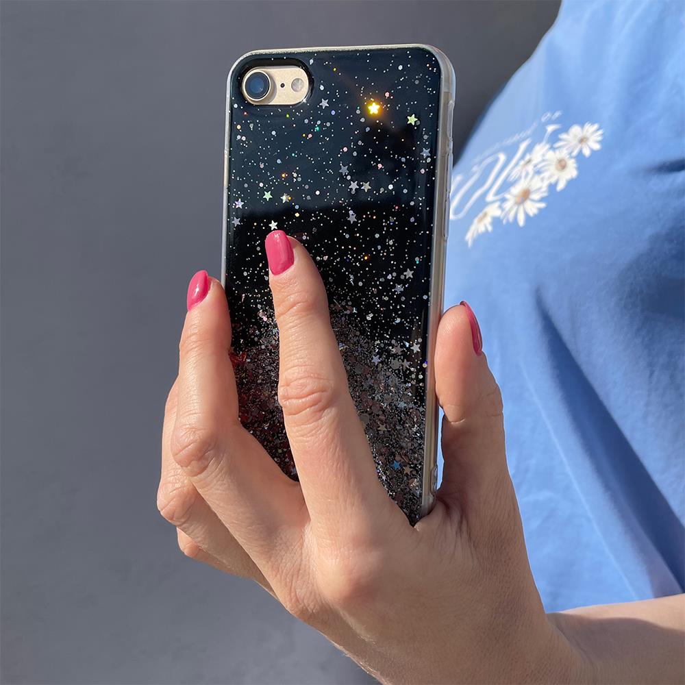 Wozinsky Star Glitter Shining Cover for Samsung Galaxy A72 4G svart