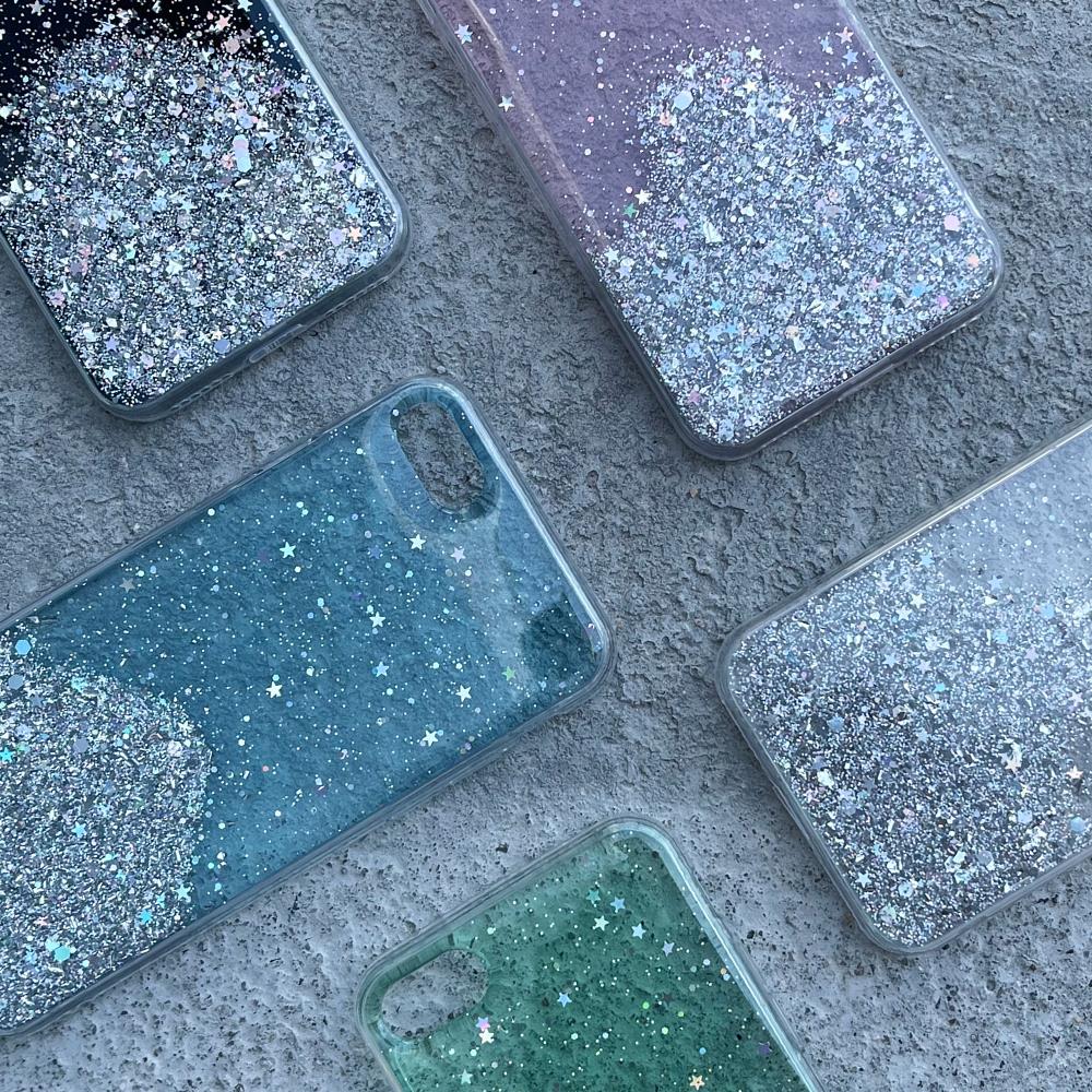 Wozinsky Star Glitter Shining Cover for Samsung Galaxy A72 4G svart