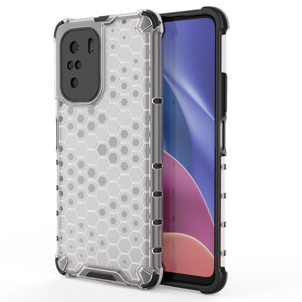 Honeycomb Case med TPU støtfanger for Xiaomi Redmi K40 Pro / K40 / Poco F3 - Gjennomsiktig