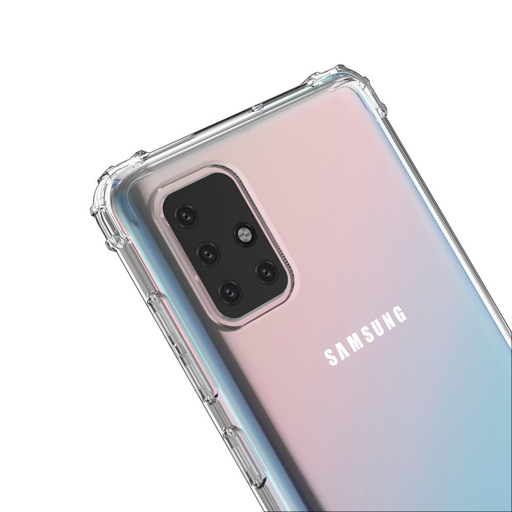 Wozinsky Anti Shock slitesterkt etui med militær beskyttelse for Samsung Galaxy A72 4G gjennomsiktig