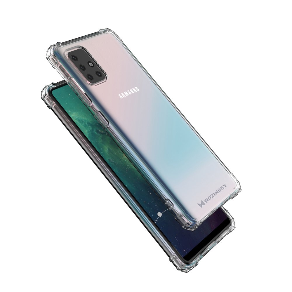 Wozinsky Anti Shock slitesterkt etui med militær beskyttelse for Samsung Galaxy A72 4G gjennomsiktig