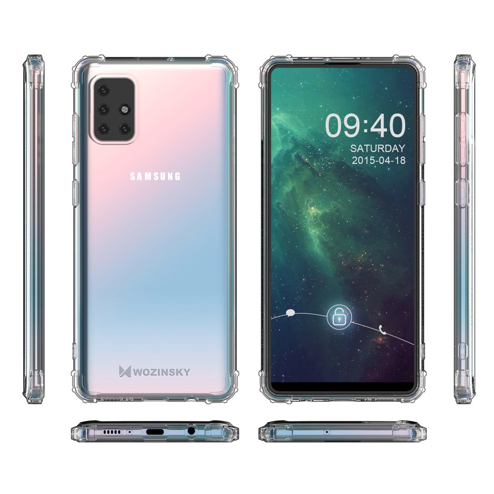 Wozinsky Anti Shock slitesterkt etui med militær beskyttelse for Samsung Galaxy A72 4G gjennomsiktig
