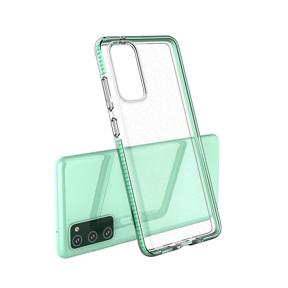 Spring Case klart TPU gel beskyttende deksel med fargerik ramme for Samsung Galaxy A72 4G mint
