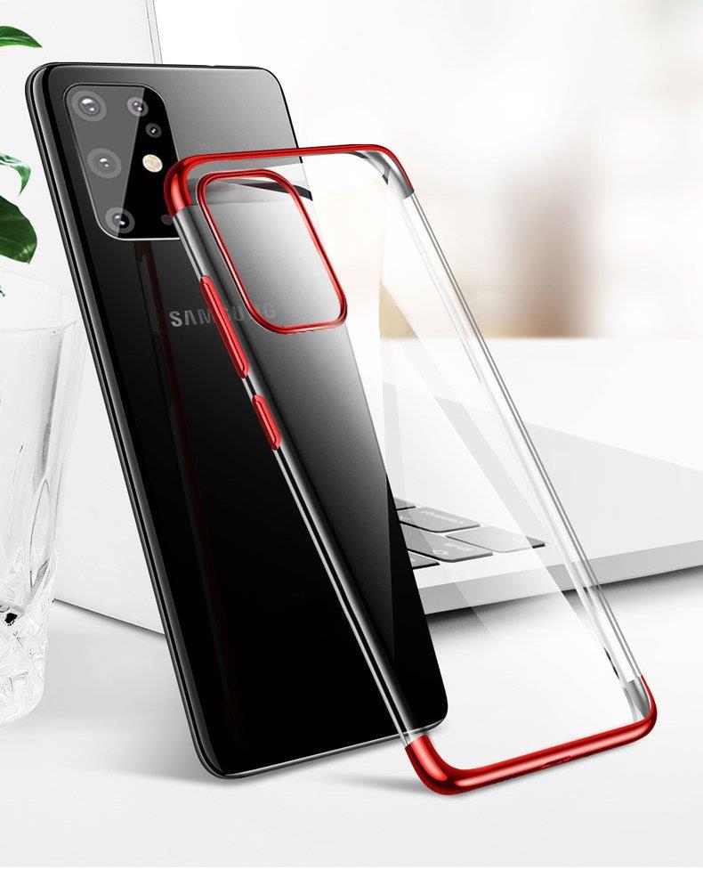 Clear Color Case Gel TPU Galvanisering ramme deksel for Samsung Galaxy A72 4G blå
