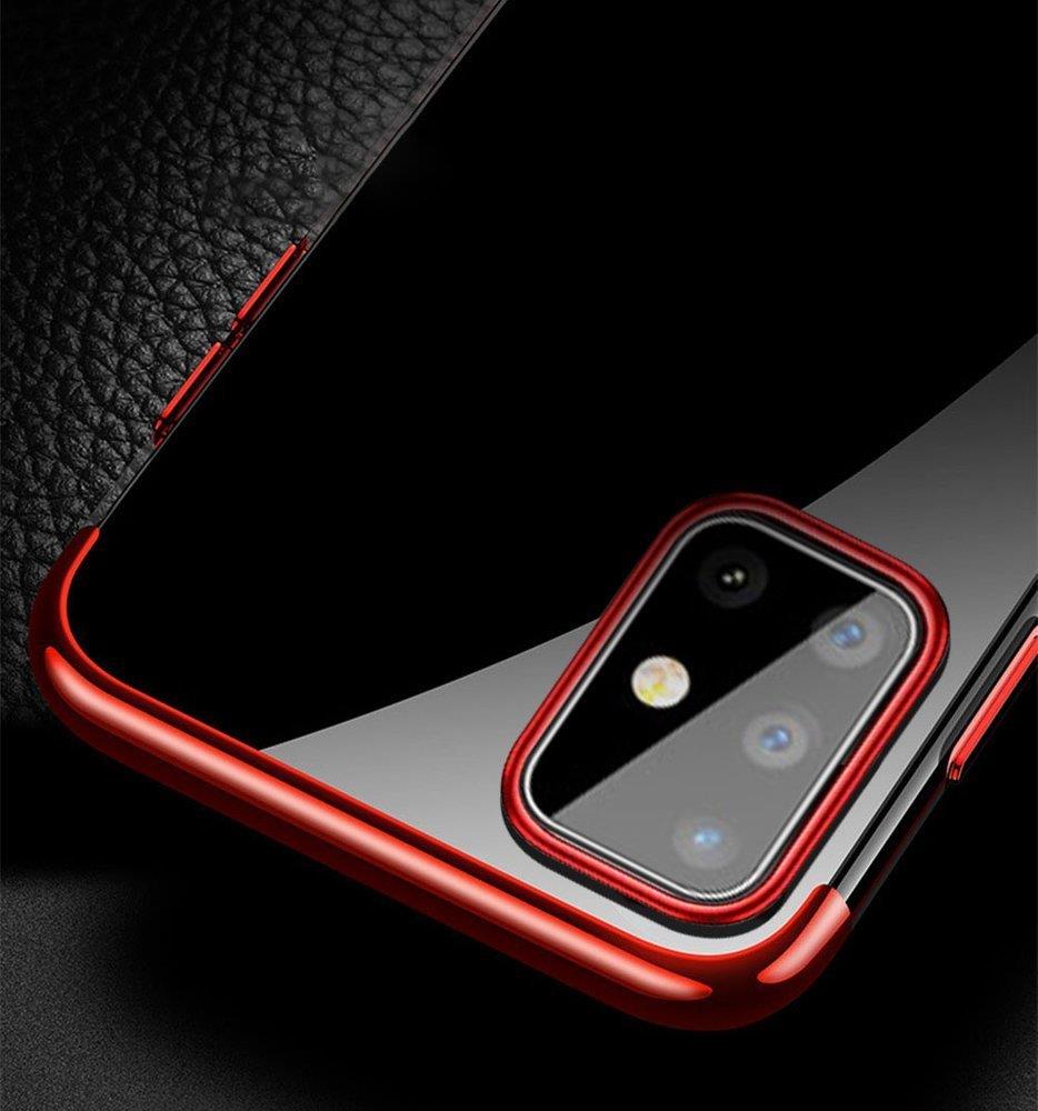 Clear Color Case Gel TPU Galvanisering ramme deksel for Samsung Galaxy A72 4G blå