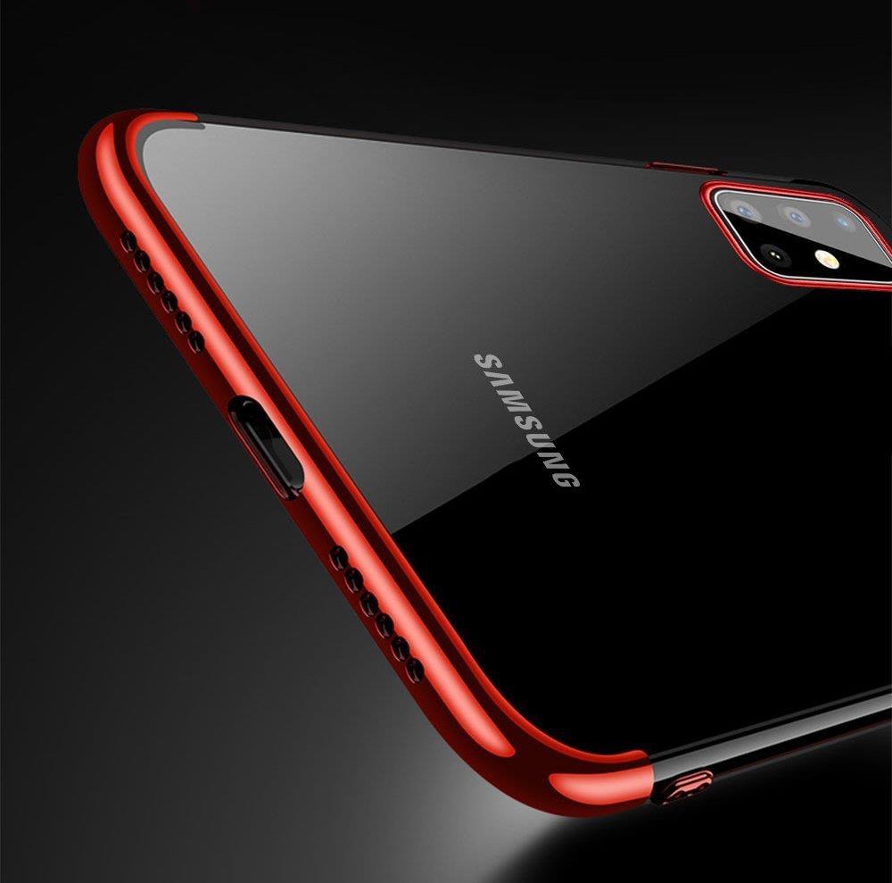 Clear Color Case Gel TPU Galvanisering ramme deksel for Samsung Galaxy A72 4G blå