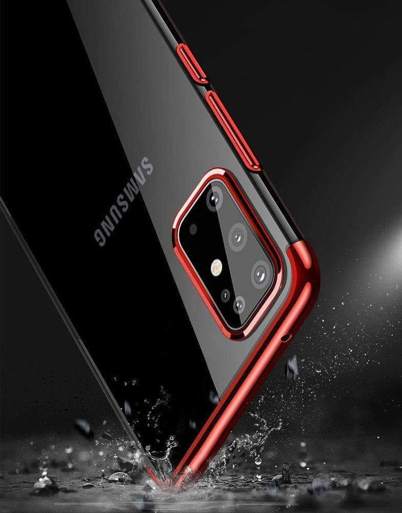 Clear Color Case Gel TPU Galvanisering ramme deksel for Samsung Galaxy A72 4G blå