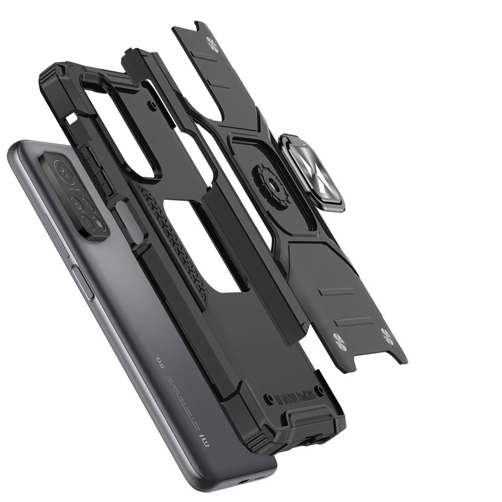 Wozinsky Ring Armor Case Kickstand Tough Rugged Cover for Samsung Galaxy A72 4G rosa
