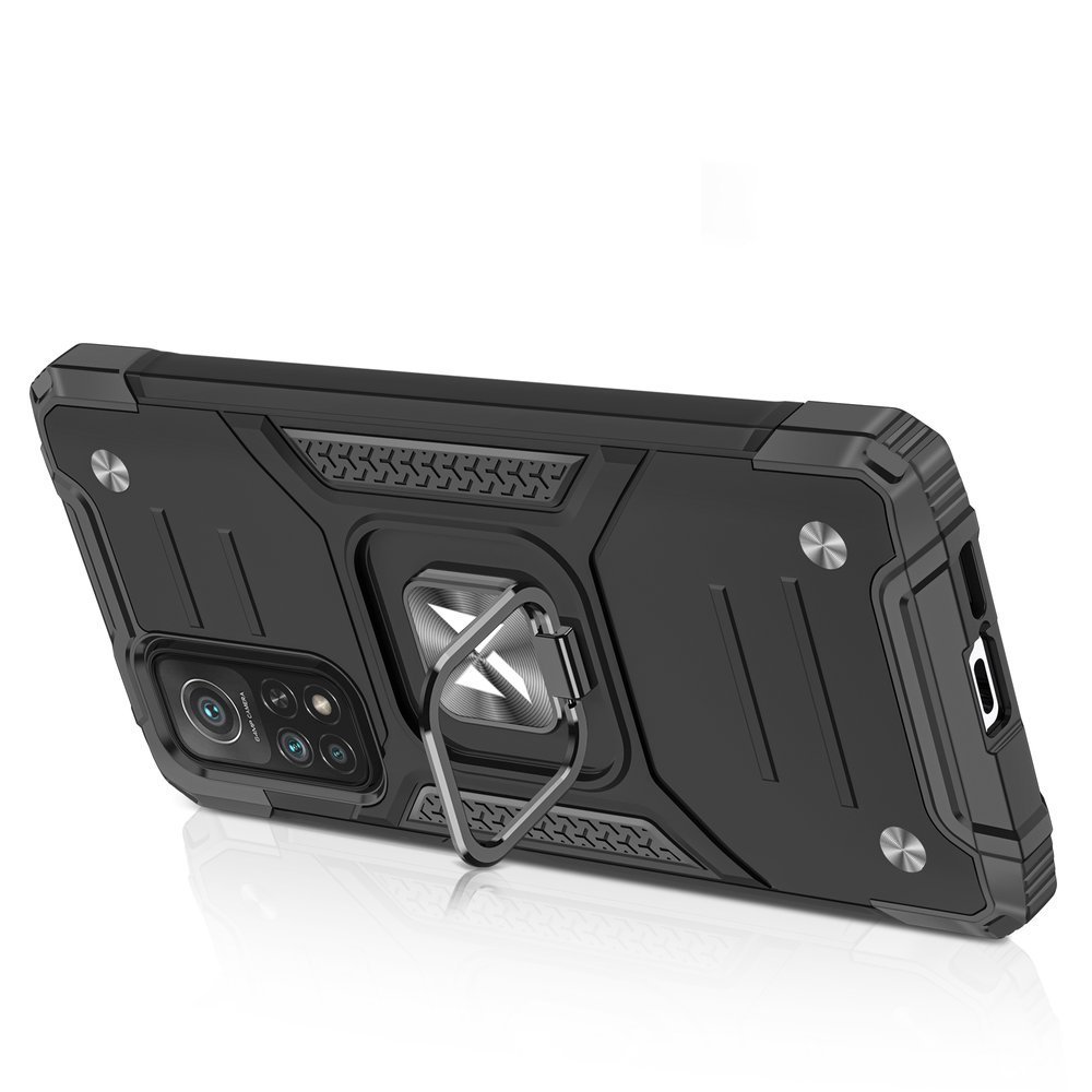 Wozinsky Ring Armor Case Kickstand Tough Rugged Cover for Samsung Galaxy A72 4G rosa