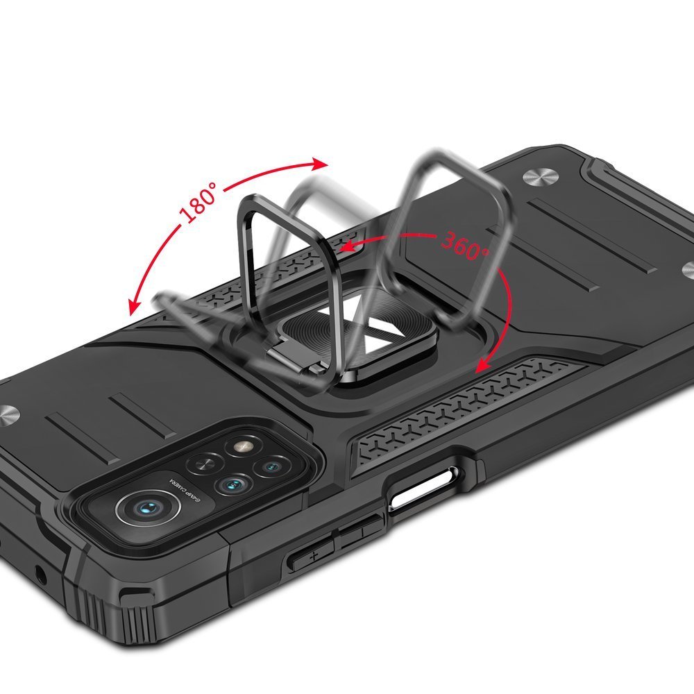 Wozinsky Ring Armor Case Kickstand Tough Rugged Cover for Samsung Galaxy A72 4G rosa