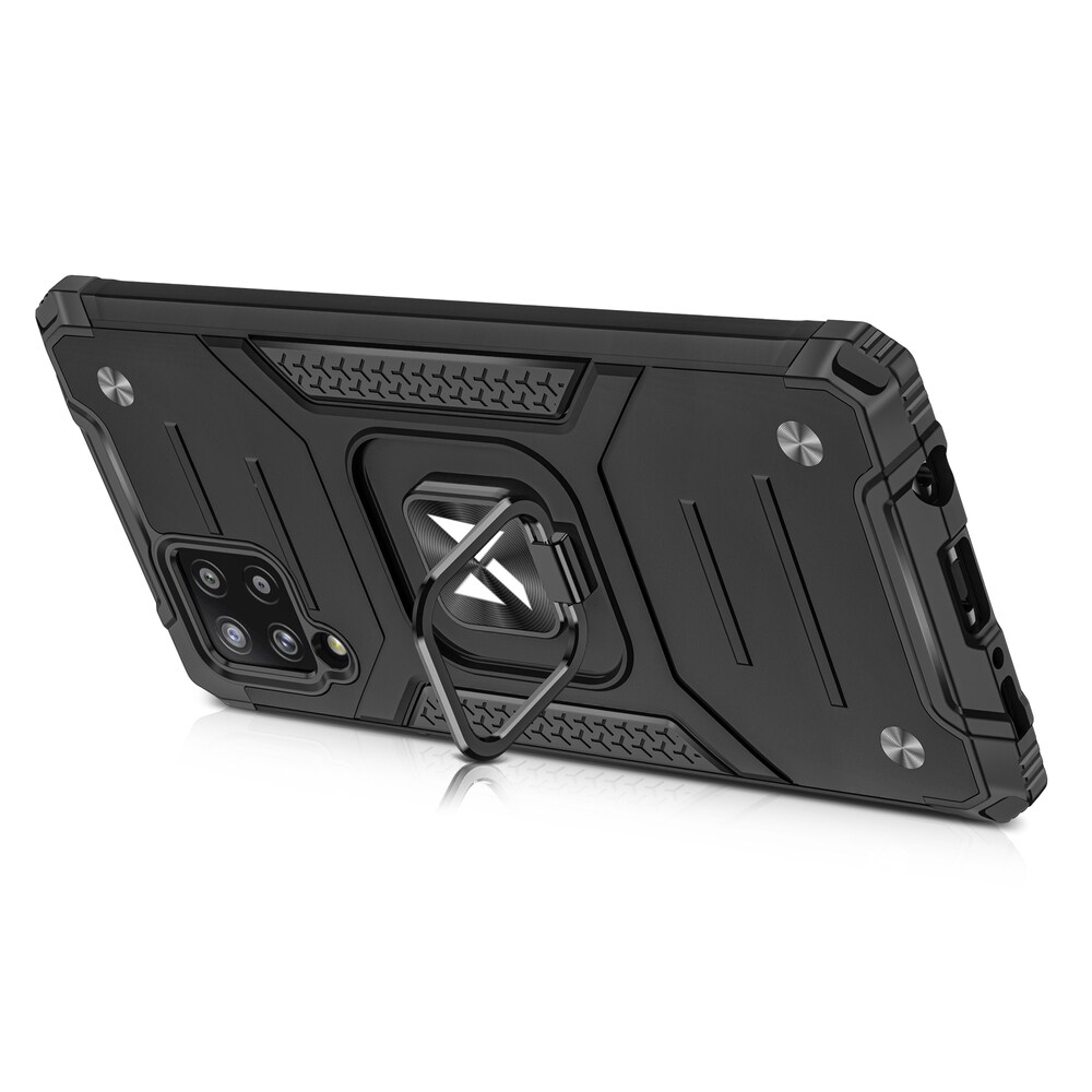Wozinsky Ring Armor Case Kickstand Tough Rugged Cover for Samsung Galaxy A42 5G sølv