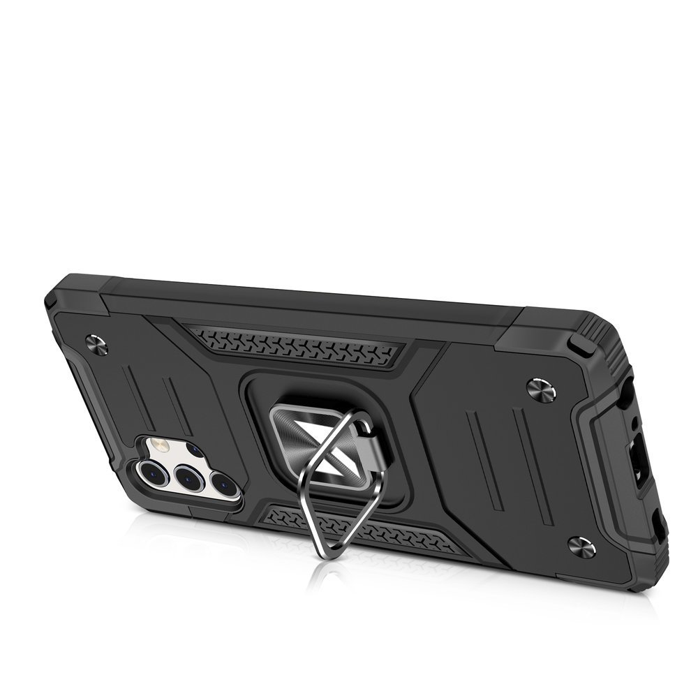 Wozinsky Ring Armor Case Kickstand Tough Rugged Cover for Samsung Galaxy A32 5G svart