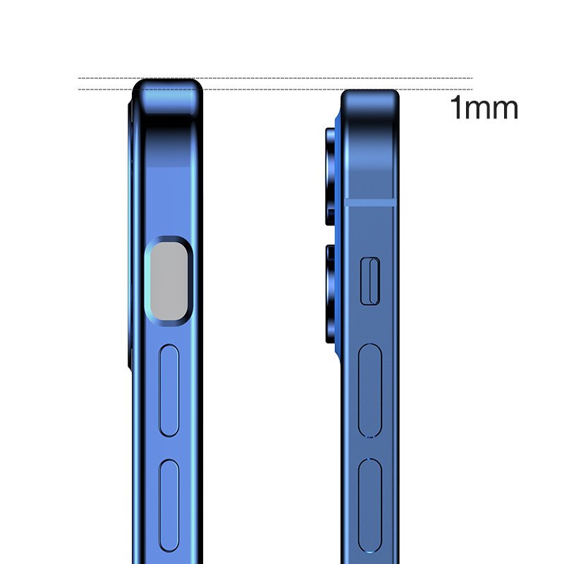 Joyroom New Beauty Series ultratynt etui med galvanisert ramme for iPhone 12 Pro svart (JR-BP743)