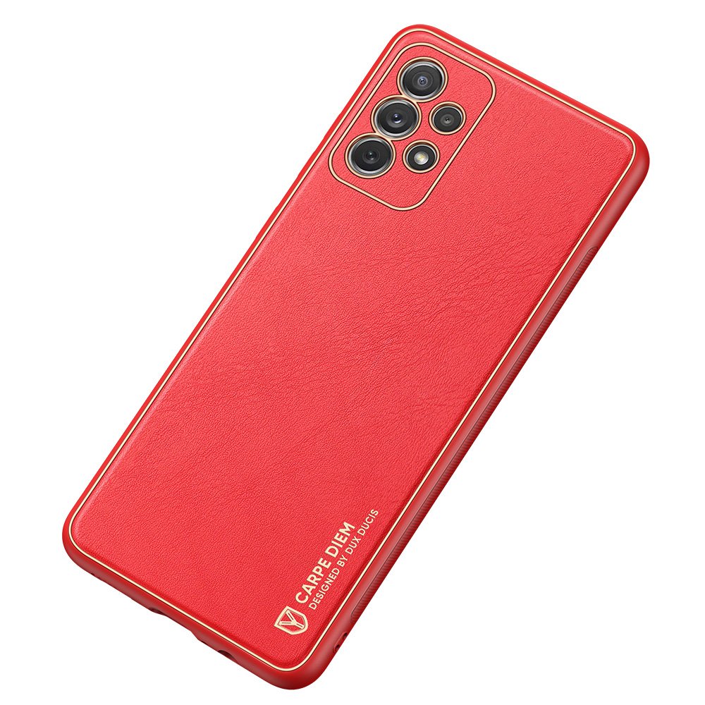 Dux Ducis Yolo elegant etui laget av mykt TPU og PU-lær til Samsung Galaxy A72 4G rød