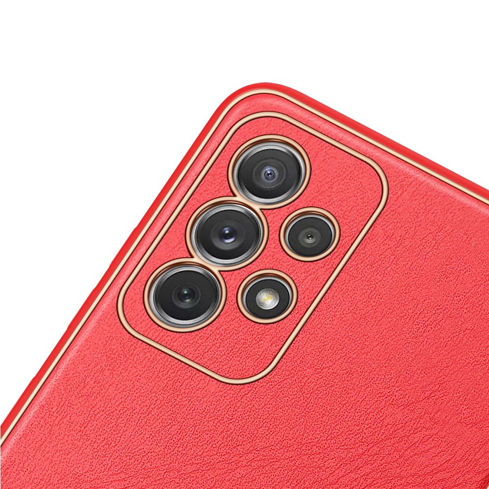 Dux Ducis Yolo elegant etui laget av mykt TPU og PU-lær til Samsung Galaxy A72 4G rød