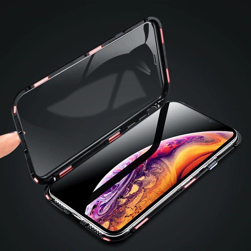 Wozinsky Fullt magnetisk deksel med glass for Samsung Galaxy A72 4G svart-gjennomsiktig