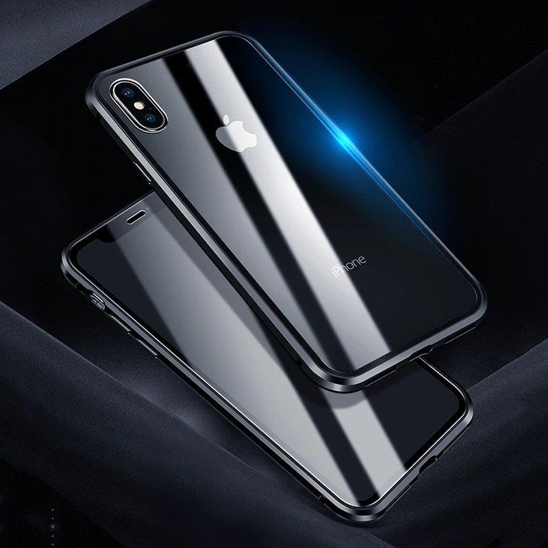 Wozinsky Fullt magnetisk deksel med glass for Samsung Galaxy A72 4G svart-gjennomsiktig