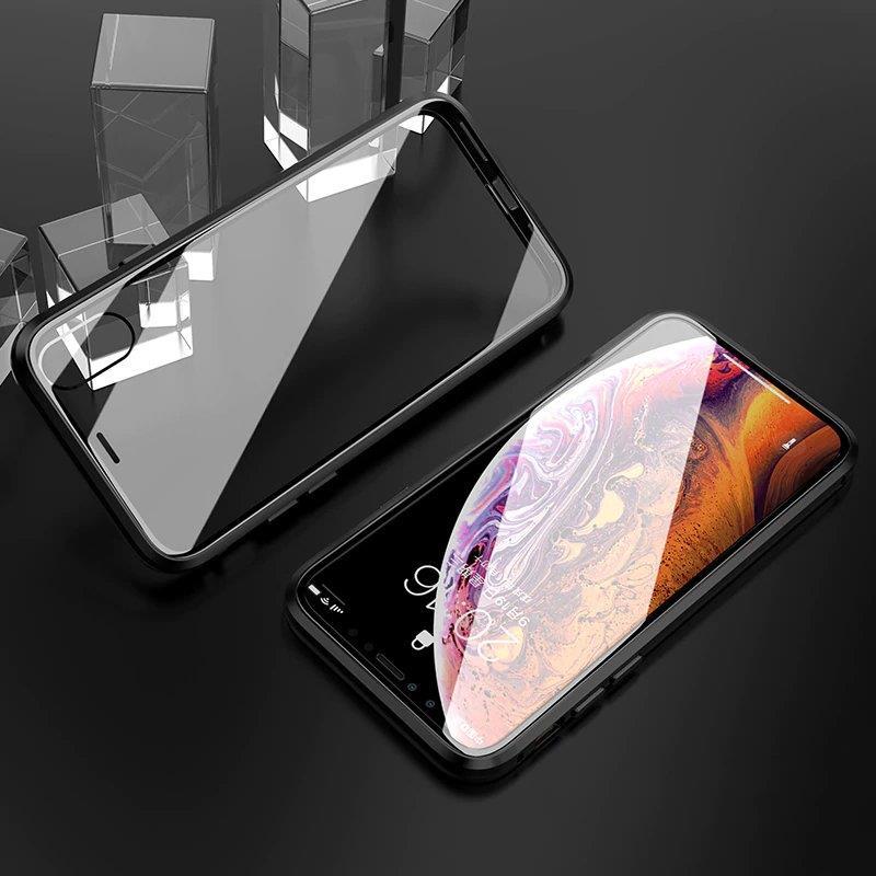 Wozinsky Fullt magnetisk deksel med glass for Samsung Galaxy A72 4G svart-gjennomsiktig