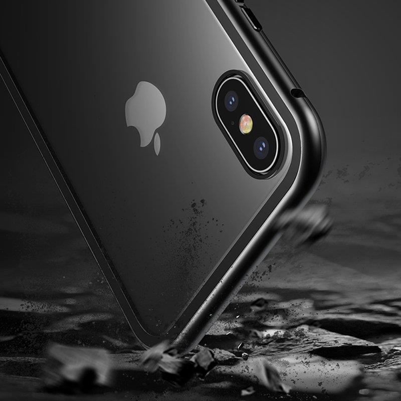 Wozinsky Fullt magnetisk deksel med glass for Samsung Galaxy A72 4G svart-gjennomsiktig
