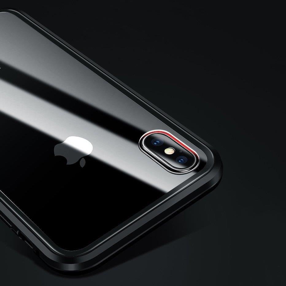 Wozinsky Fullt magnetisk deksel med glass for Samsung Galaxy A72 4G svart-gjennomsiktig