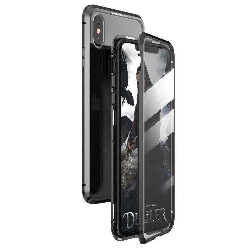 Wozinsky Fullt magnetisk deksel med glass for Samsung Galaxy A72 4G svart-gjennomsiktig
