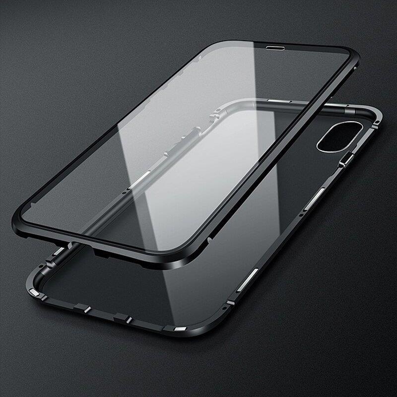 Wozinsky Fullt magnetisk deksel med glass for Samsung Galaxy A72 4G svart-gjennomsiktig