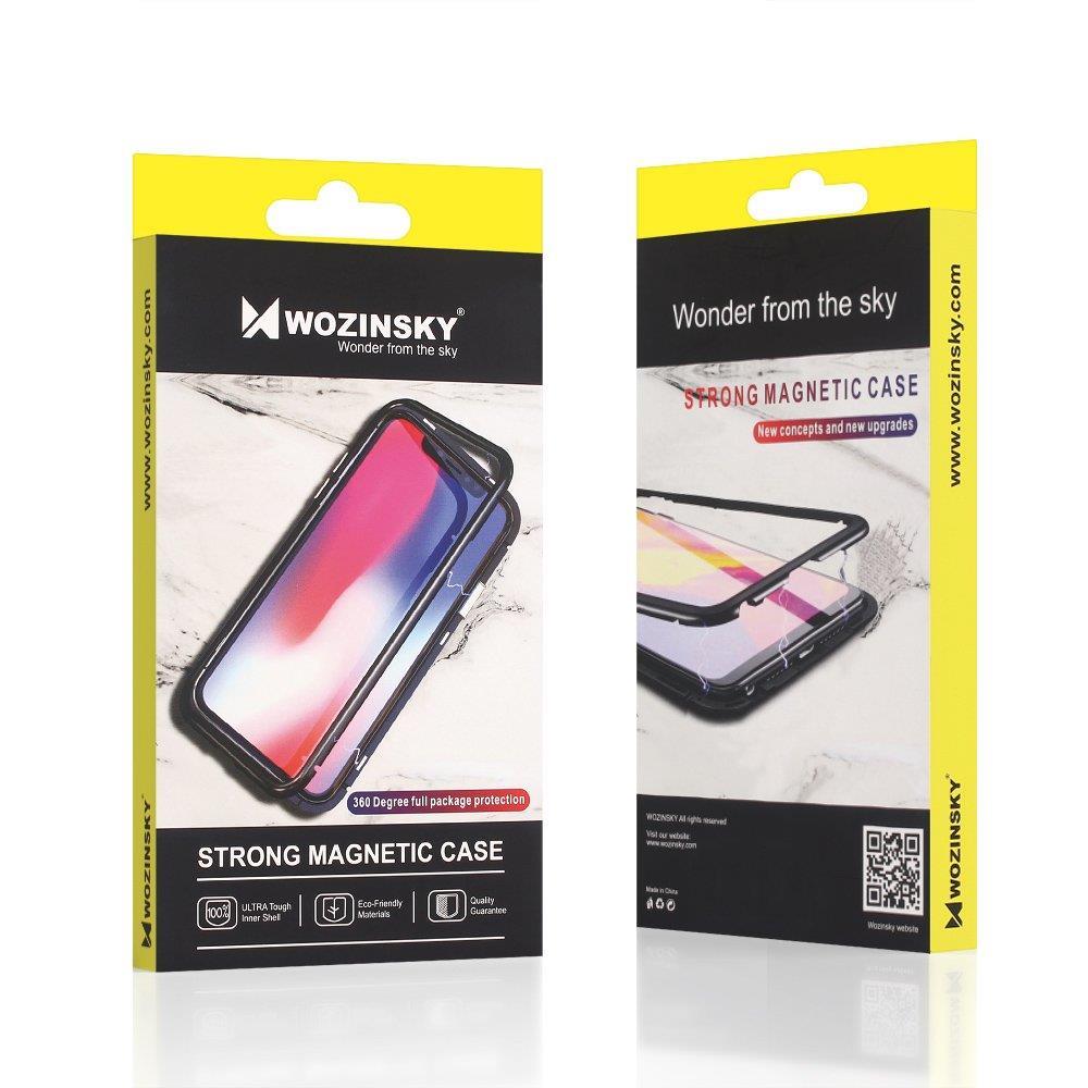 Wozinsky Fullt magnetisk deksel med glass for Samsung Galaxy A72 4G svart-gjennomsiktig
