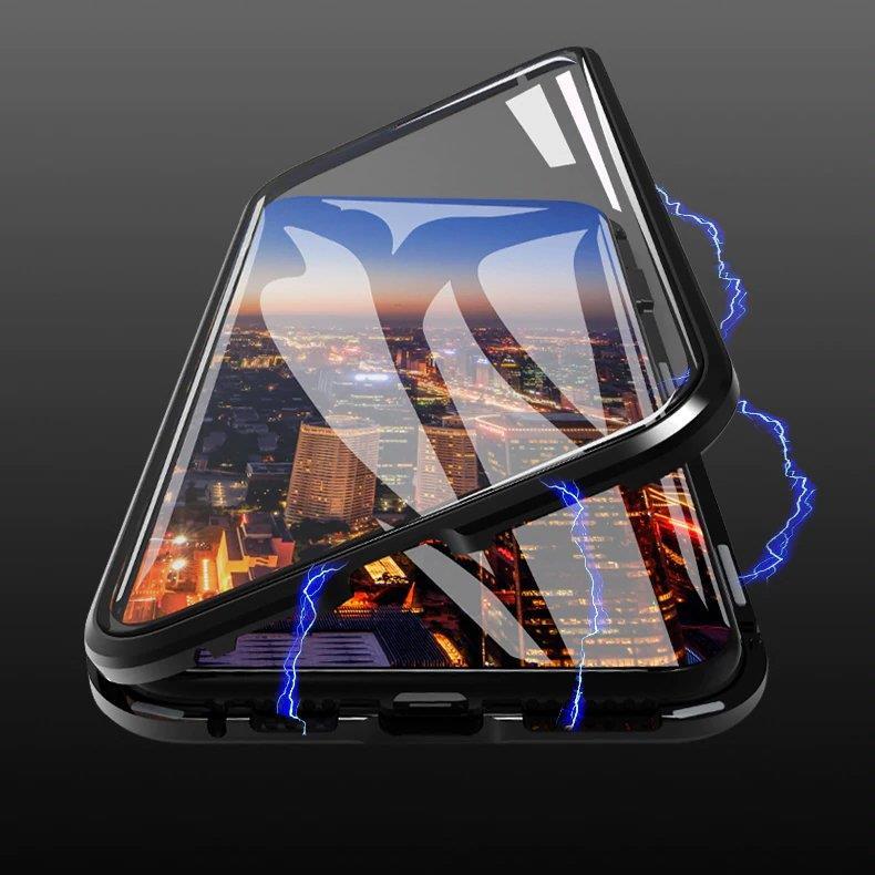 Wozinsky Fullt magnetisk deksel med glass for Samsung Galaxy A72 4G svart-gjennomsiktig