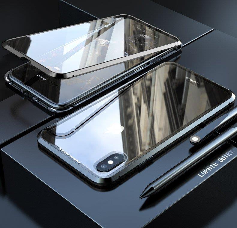 Wozinsky Fullt magnetisk deksel med glass for Samsung Galaxy A72 4G svart-gjennomsiktig