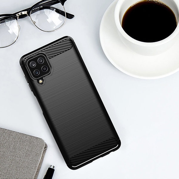 Carbon Case Fleksibelt TPU-deksel for Samsung Galaxy A22 4G svart