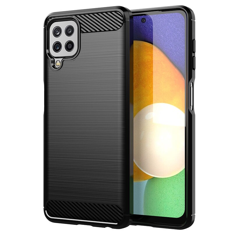 Carbon Case Fleksibelt TPU-deksel for Samsung Galaxy A22 4G svart
