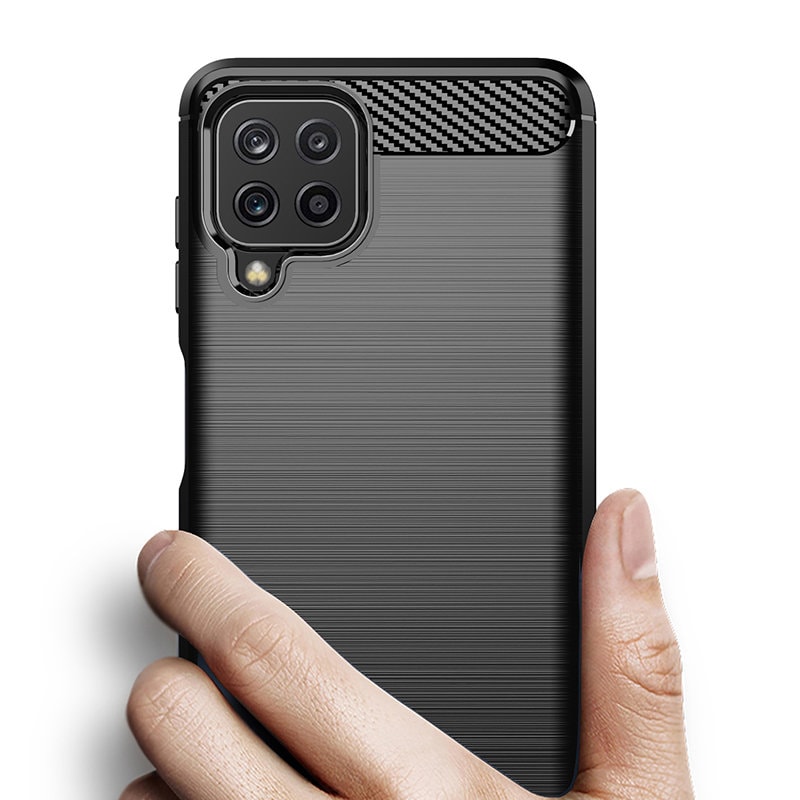 Carbon Case Fleksibelt TPU-deksel for Samsung Galaxy A22 4G svart