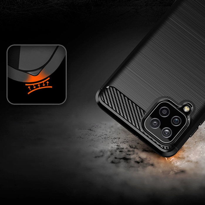 Carbon Case Fleksibelt TPU-deksel for Samsung Galaxy A22 4G svart