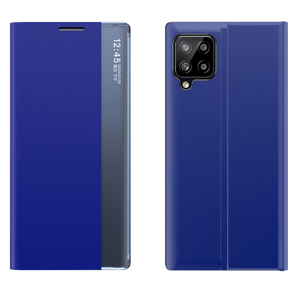 Sleep Case Bookcase Type Case med smart vindu for Samsung Galaxy A22 4G blå
