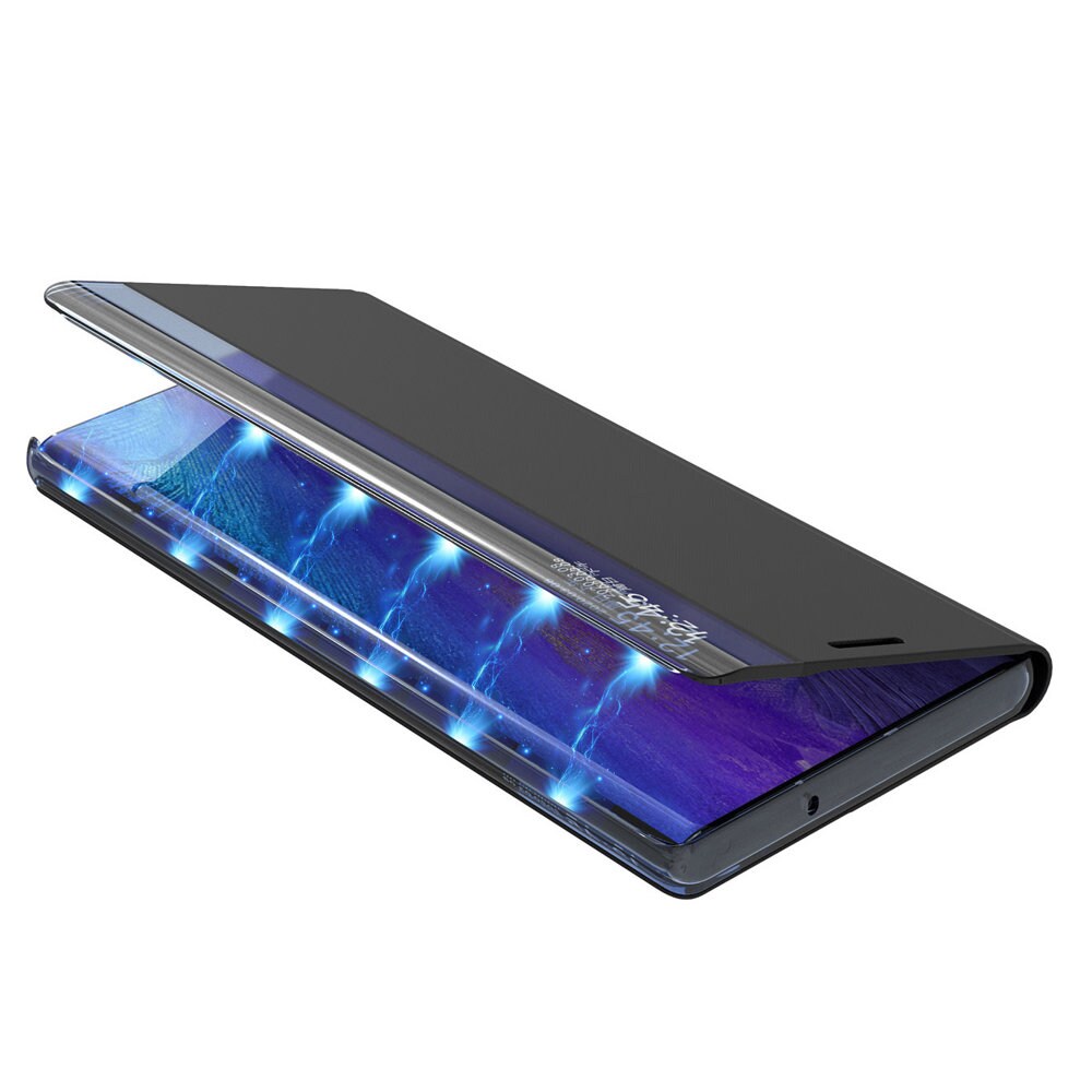 Sleep Case Bookcase Type Case med smart vindu for Samsung Galaxy A22 4G rosa