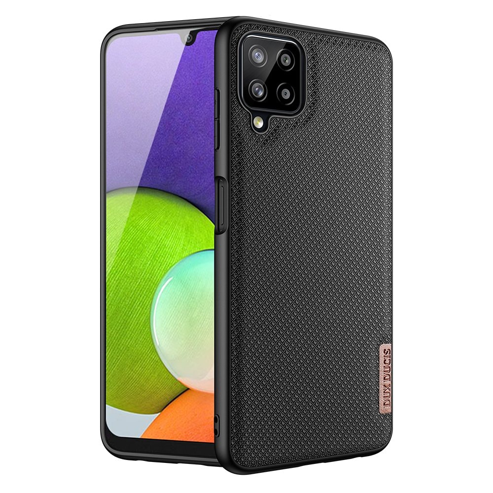 Dux Ducis Fino-etui dekket med nylonmateriale for Samsung Galaxy A22 4G svart