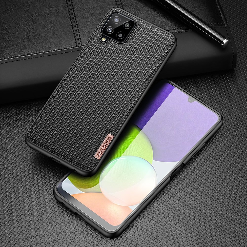 Dux Ducis Fino-etui dekket med nylonmateriale for Samsung Galaxy A22 4G svart